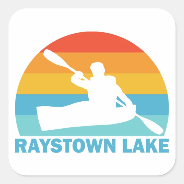 Pegatina Cuadrada Lago Raystown Pennsylvania Kayak (Anverso)