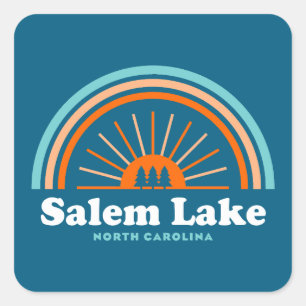 Pegatina Cuadrada Lago Salem Carolina del Norte Arcoíris