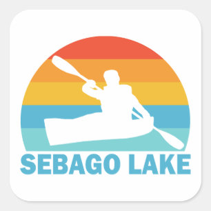 Pegatina Cuadrada Lago Sebago Maine Kayak