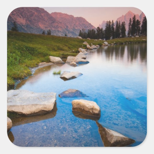 Pegatina Cuadrada Lago Solitude (Anverso)