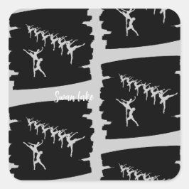 Pegatina Cuadrada Lago Swan