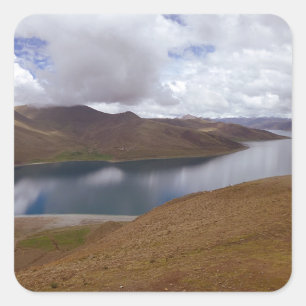 Pegatina Cuadrada Lago Tibetano