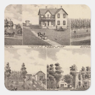 Pegatina Cuadrada Lago transparente, Waseca, Minnesota