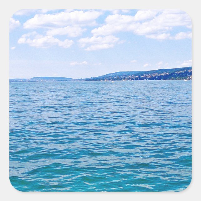 Pegatina Cuadrada Lago Zurich (Anverso)