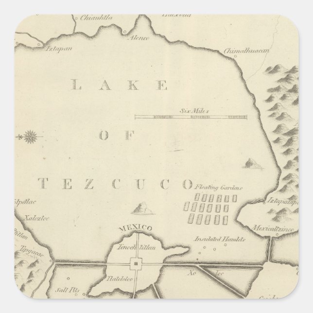 Pegatina Cuadrada Lagos de México (Anverso)