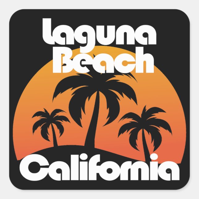 Pegatina Cuadrada Laguna Beach, California (Anverso)