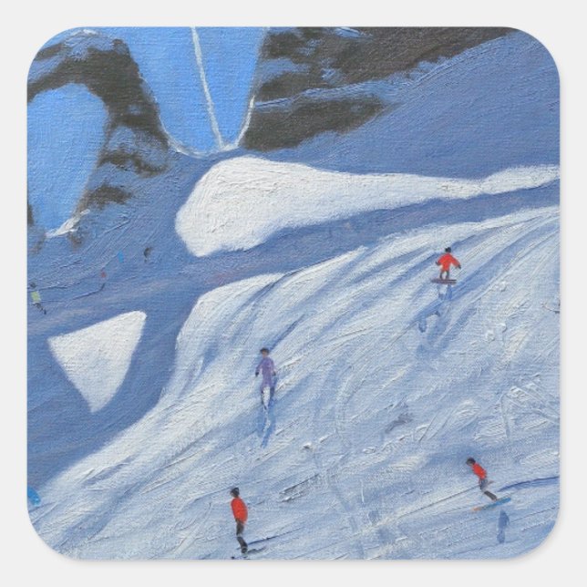 Pegatina Cuadrada L'aiguille Percee Tignes 2009 (Anverso)