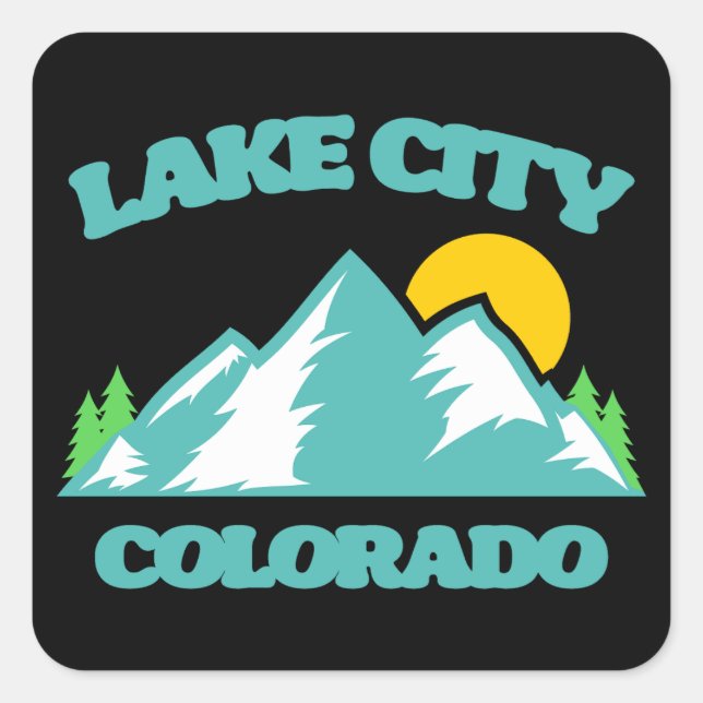 Pegatina Cuadrada Lake City Colorado (Anverso)