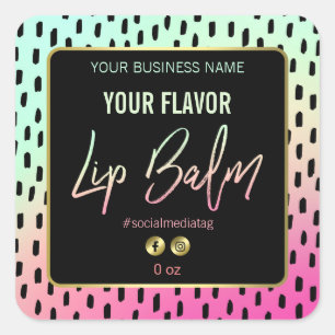 Pegatina Cuadrada Láminas de bálsamo de colores vivos