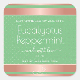 Pegatina Cuadrada Láminas de embalaje de oro Rosa modernas con una t