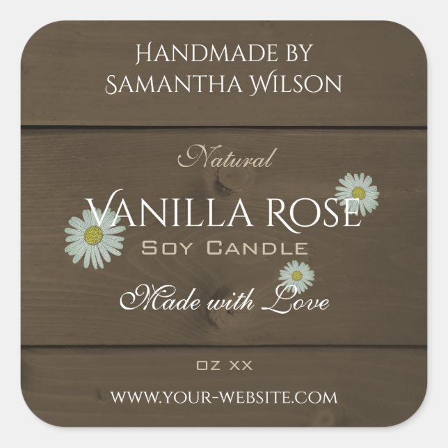 Pegatina Cuadrada Láminas modernas de grano de madera marrón oscura  (Anverso)