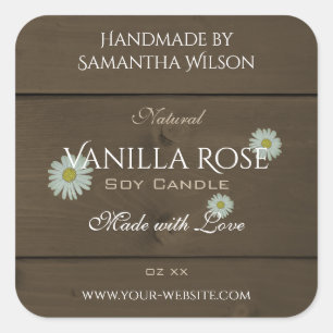 Pegatina Cuadrada Láminas modernas de grano de madera marrón oscura