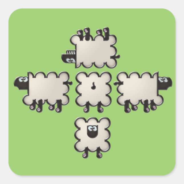 Pegatina Cuadrada lana (Anverso)