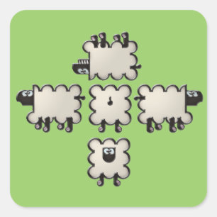 Pegatina Cuadrada lana