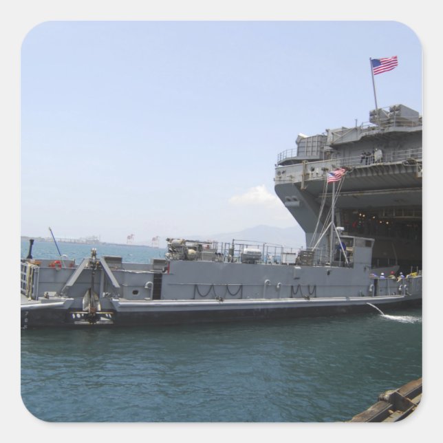 Pegatina Cuadrada Landing Craft Utility se mueve a su posición (Anverso)