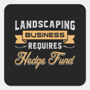 Pegatina Cuadrada Landscaping Business Cuatro Jardín paisajista Funn