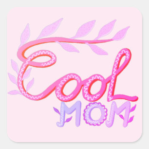 Pegatina Cuadrada Lanza rosa de mano rosa de mamá de Guay rosa para