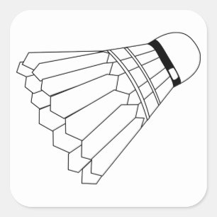 Pegatina Cuadrada Lanzadera del bádminton