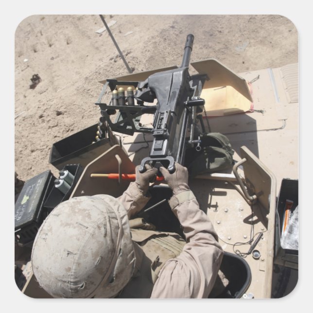 Pegatina Cuadrada Lanzagranadas automáticas MK-19 (Anverso)