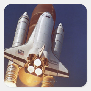 Pegatina Cuadrada Lanzamiento de cohete