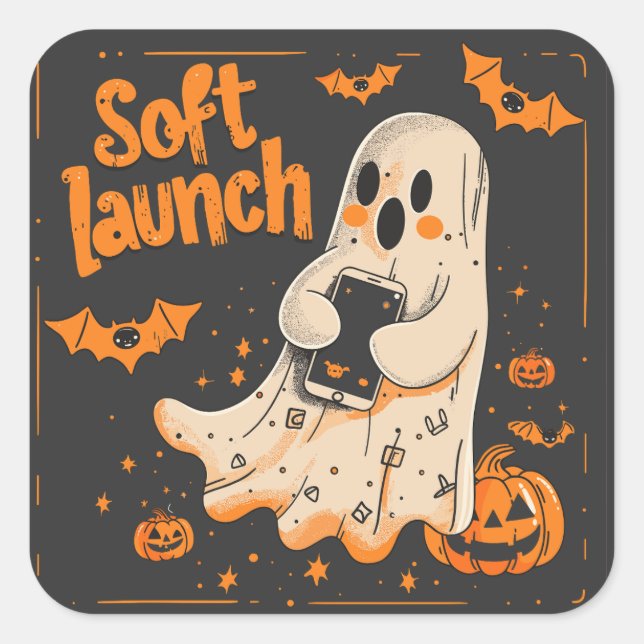 Pegatina Cuadrada Lanzamiento suave | ExDesigner | Halloween (Anverso)
