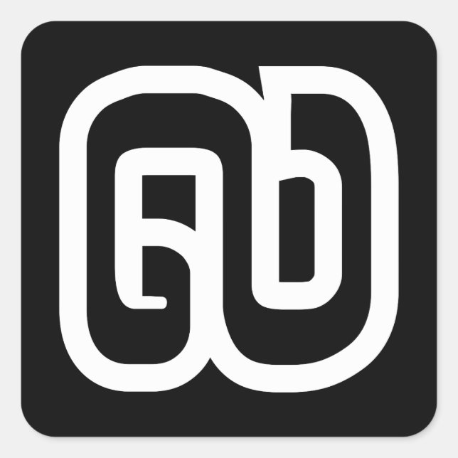 Pegatina Cuadrada Lao/Laos Número Nueve/9/໙ (Kao/Gao) Laotiano (Anverso)