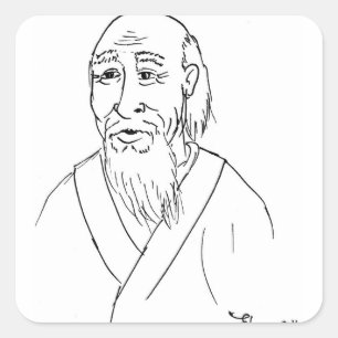 Pegatina Cuadrada Lao Tzu