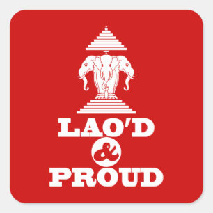 PEGATINA CUADRADA LAO'D Y ORGULLOSO