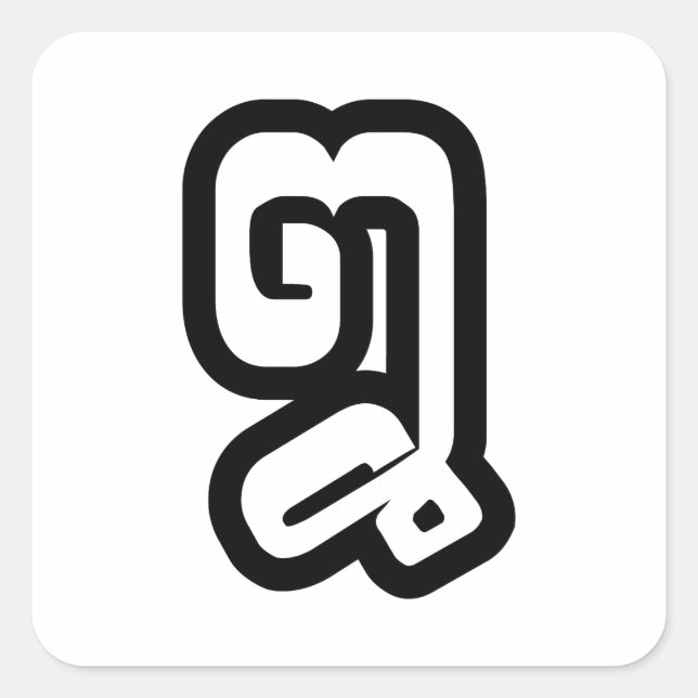 Pegatina Cuadrada Laos/Laos Número Ocho / 8 / ໘ (Malo/Paet) Laotiano (Anverso)