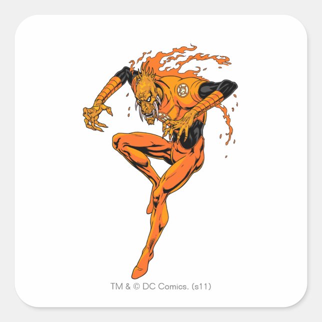 Pegatina Cuadrada Larfleeze - Agente Naranja 1 (Anverso)