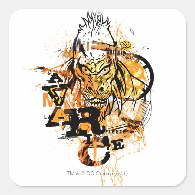 Pegatina Cuadrada Larfleeze - Agente Naranja 11 (Anverso)