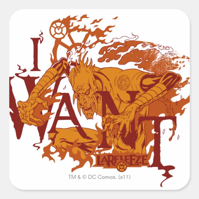 Pegatina Cuadrada Larfleeze - Agente Naranja 12 (Anverso)