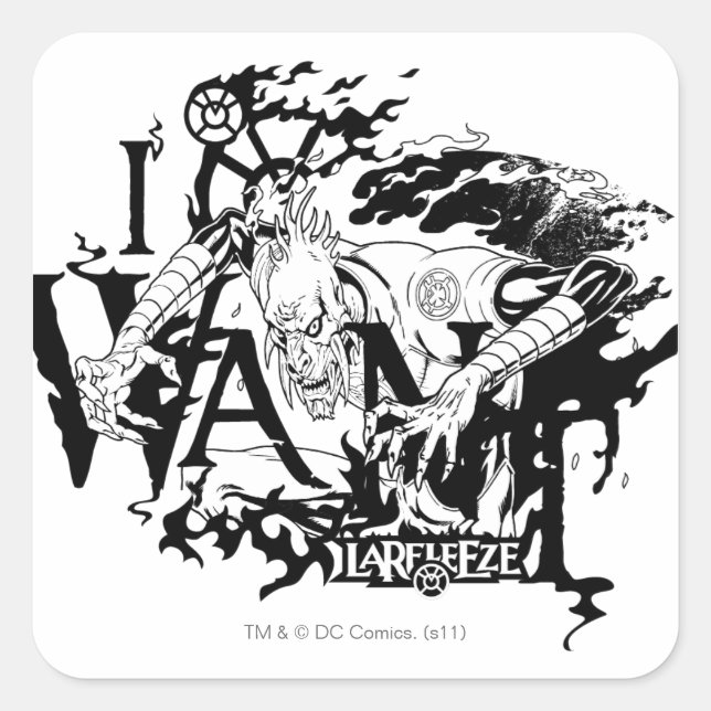 Pegatina Cuadrada Larfleeze - Agente Naranja 13 (Anverso)