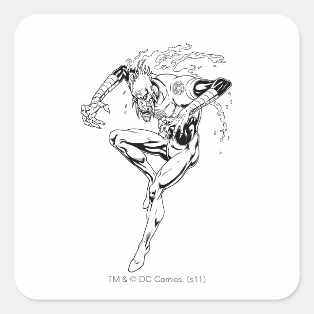 Pegatina Cuadrada Larfleeze - Agente Naranja 3 (Anverso)