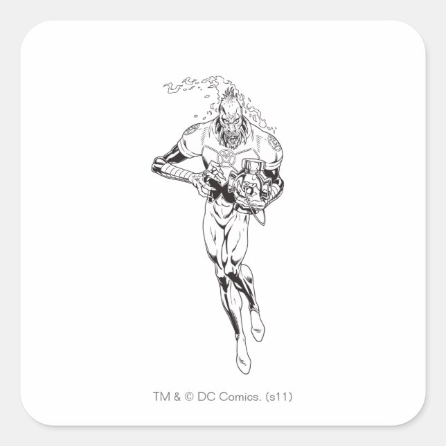 Pegatina Cuadrada Larfleeze - Agente Naranja 6 (Anverso)