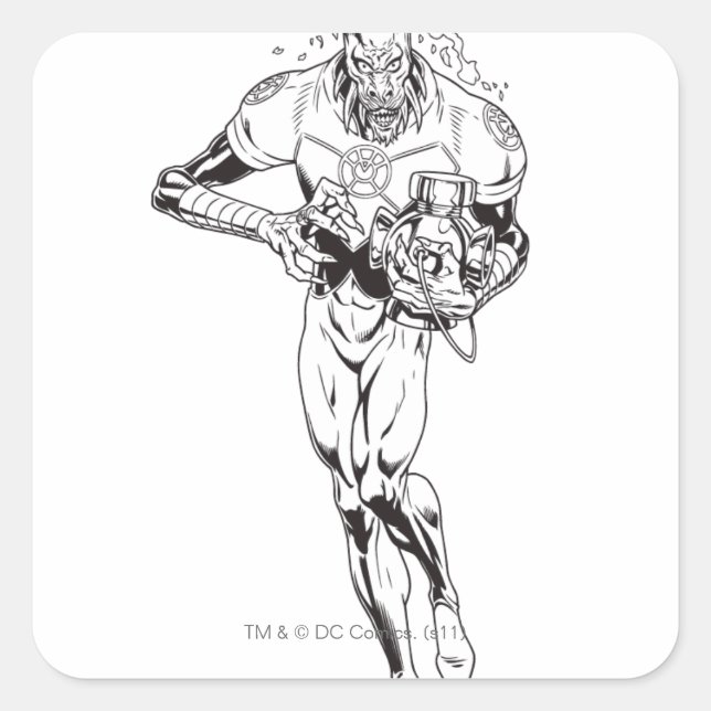 Pegatina Cuadrada Larfleeze - Agente Naranja 6 (Anverso)