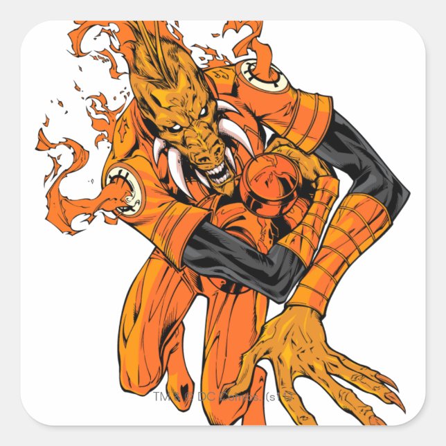 Pegatina Cuadrada Larfleeze - Agente Naranja 7 (Anverso)