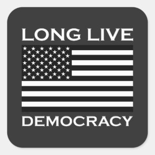 Pegatina Cuadrada Larga vida a la democracia norteamericana