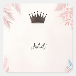 Pegatina Cuadrada Largo Tulle Regio Glam Rosado Claro Despedida de S