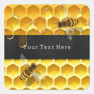 Pegatina Cuadrada Las abejas sobre la apicultura del Personalizado d