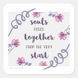 Pegatina Cuadrada las almas se fusionaron desde el principio