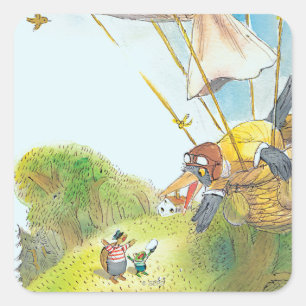 Pegatina Cuadrada Las aventuras de Ted, de Ed y de Caroll