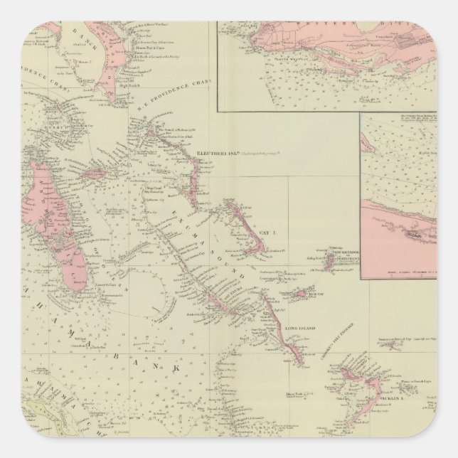 Pegatina Cuadrada Las Bahamas (Anverso)