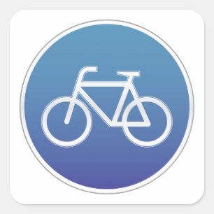Pegatina Cuadrada Las bicicletas permitieron la señal de tráfico