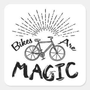 Pegatina Cuadrada Las bicicletas son mágicas