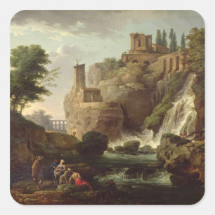 Pegatina Cuadrada Las caídas de Tivoli