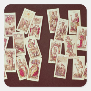 Pegatina Cuadrada Las cartas de tarot de los Arcana principales