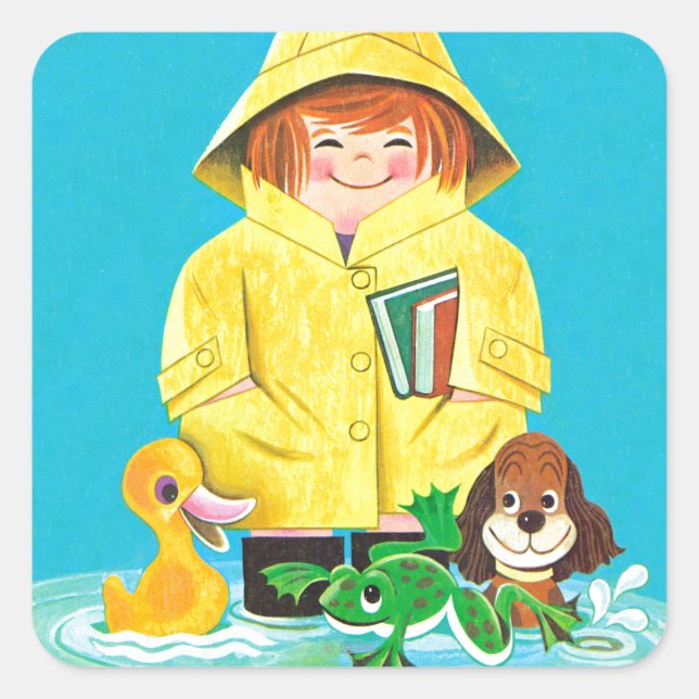 Pegatina Cuadrada Las charlas de la diversión (Anverso)