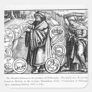 Pegatina Cuadrada Las ciencias naturales en la presencia de