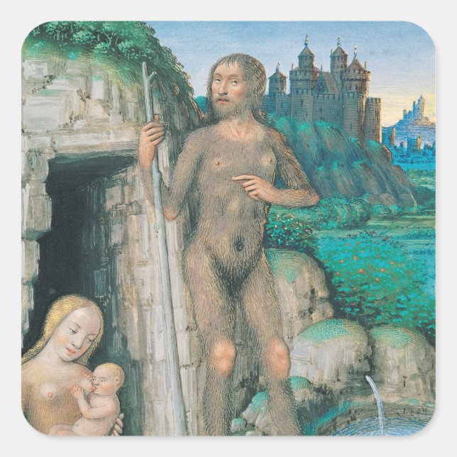 Pegatina Cuadrada Las cuatro condiciones de la sociedad: el Estado s (Anverso)